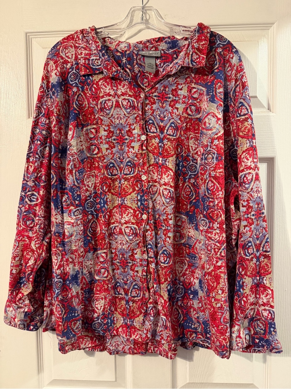 Catherines Red, Blue & White Button-Down Shirt